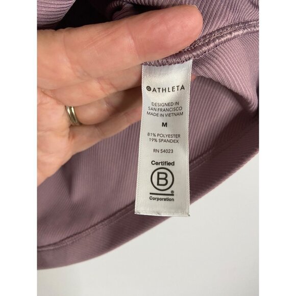 Athleta Bayview Ribbed Mauve Tee-sz Medium - Picture 7 of 7